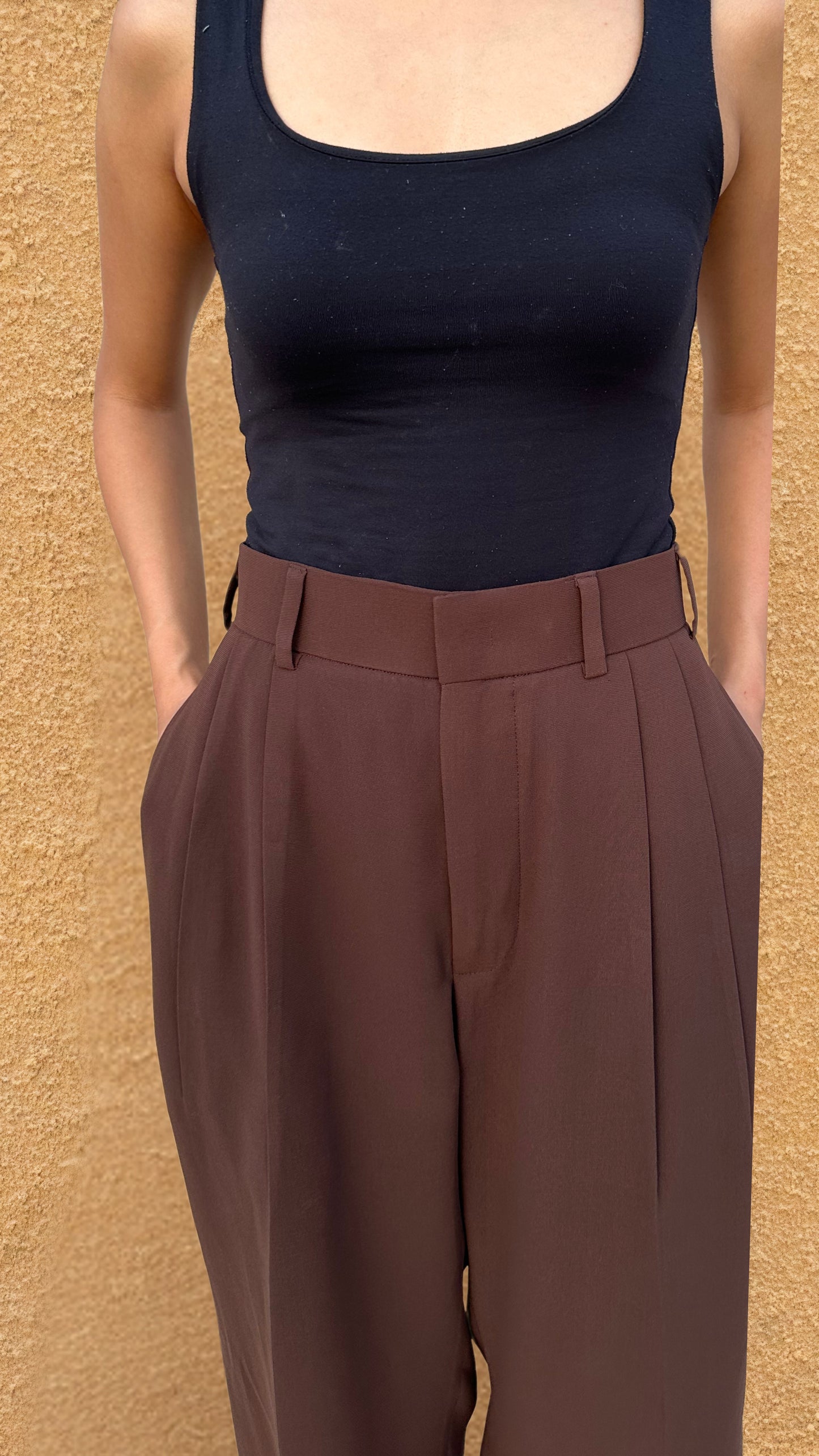 Signature Luxe Tailored Pants - Coffee