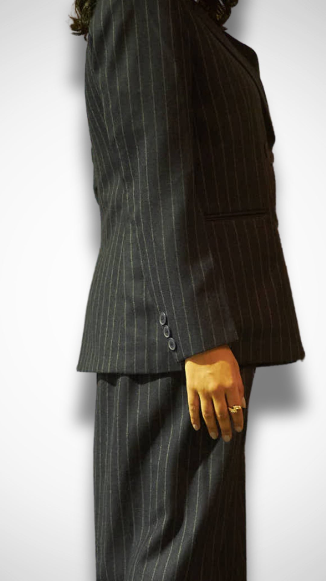 Essential Pinstripe Blazer - Dark Blue