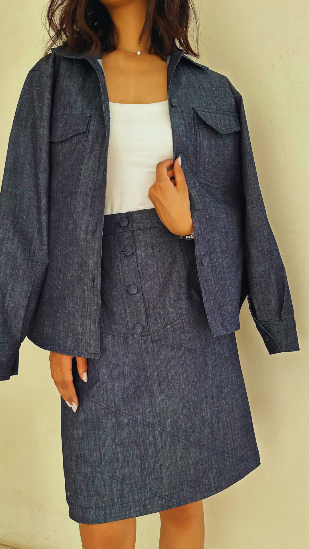 Premium Denim Pencil Skirt