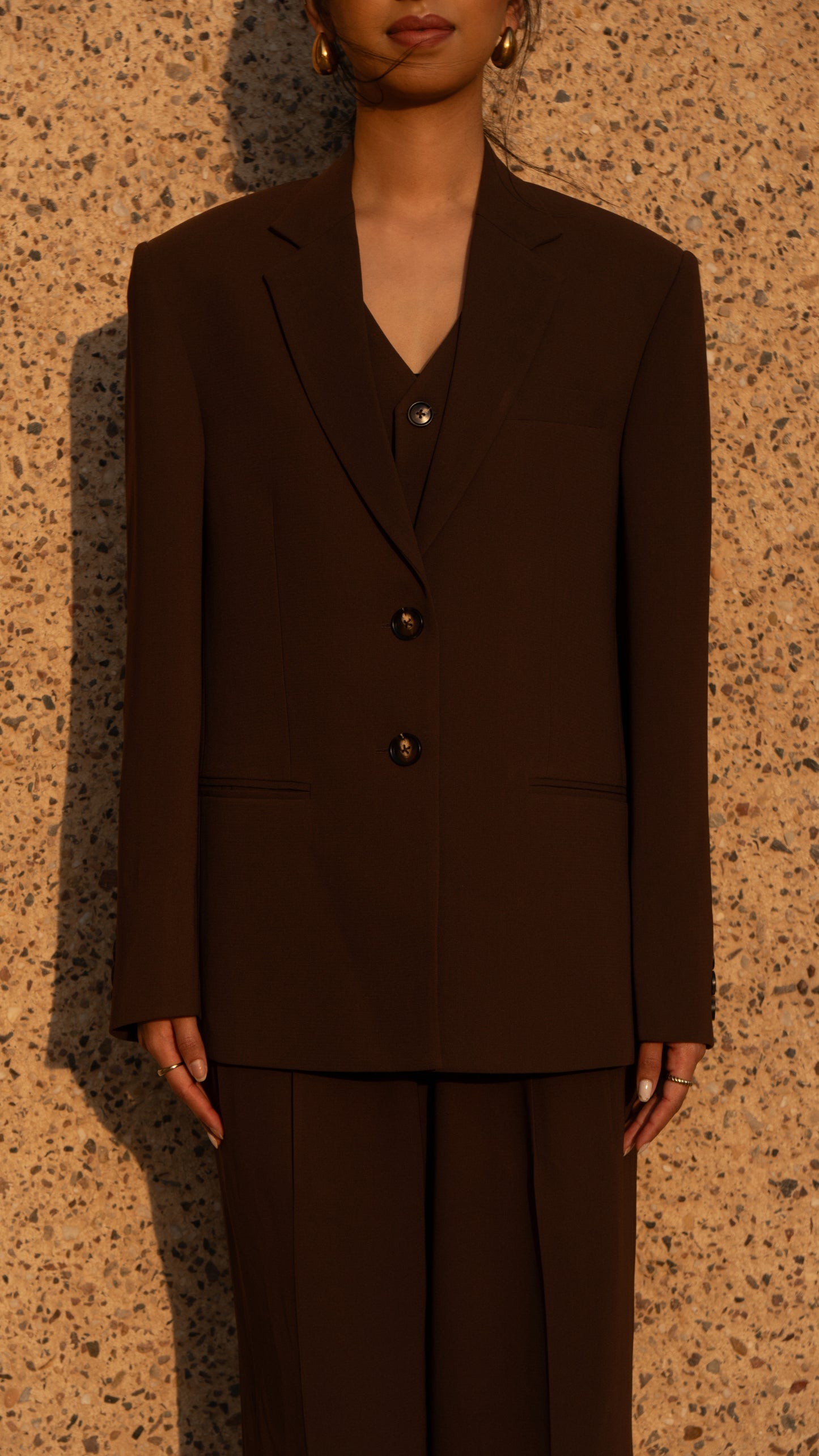 Signature Luxe Tailored Blazer - Coffee